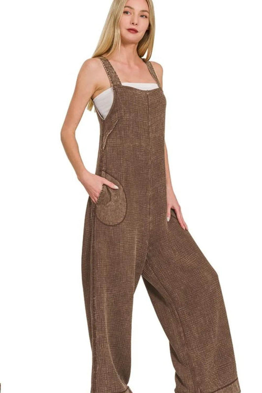 Zenana Double Gauze Washed Wide Leg Overalls - Shop Style & More | Fresh Looks, Everyday Deals & Free Shipping
