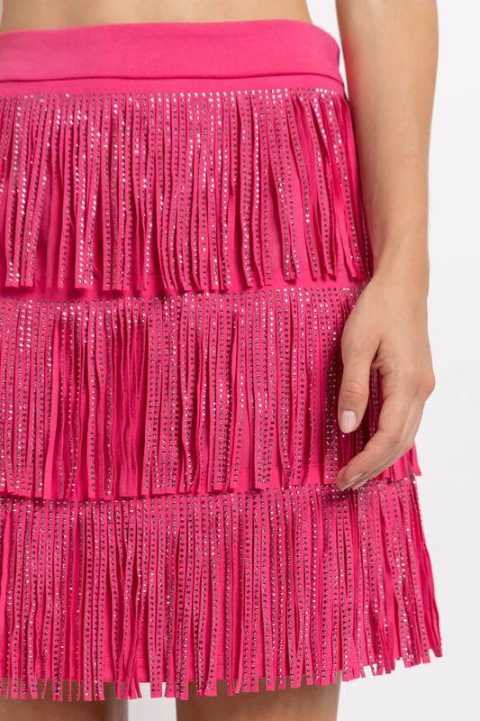 RHINESTONE SUEDE FRINGE SKIRT - Shop Style & More | Fresh Looks, Everyday Deals & Free Shipping