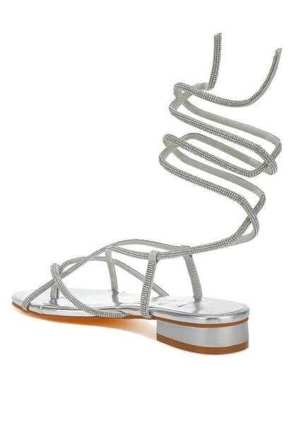 Babbity Rhinestone Embellished Lace-Up Sandals - Shop Style & More | Fresh Looks, Everyday Deals & Free Shipping