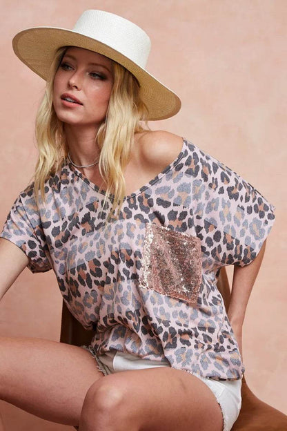 BiBi Leopard Stripe Printed Jersey T-Shirt - Shop Style & More | Fresh Looks, Everyday Deals & Free Shipping