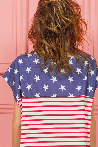 BiBi Star Rpinted with Stripe Combo Top - Shop Style & More | Fresh Looks, Everyday Deals & Free Shipping