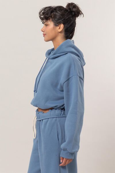 HYFVE Bubble Hem Cropped Hoodie Hoodies & Sweaters