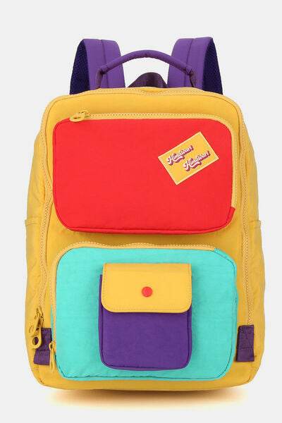 Himawari Contrast Nylon Backpack Bag with Handles - Shop Style & More | Fresh Looks, Everyday Deals & Free Shipping
