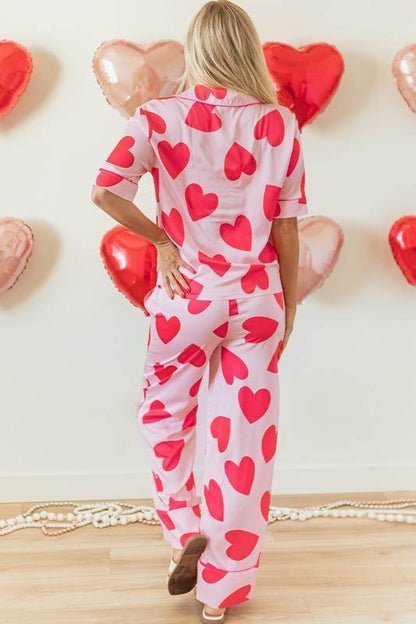 Pink Classic Heart Valentines Pajamas Set - Shop Style & More | Fresh Looks, Everyday Deals & Free Shipping