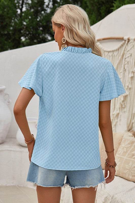 V Neck Loose Fit Solid Button Plaid Shirt - Shop Style & More | Fresh Looks, Everyday Deals & Free Shipping