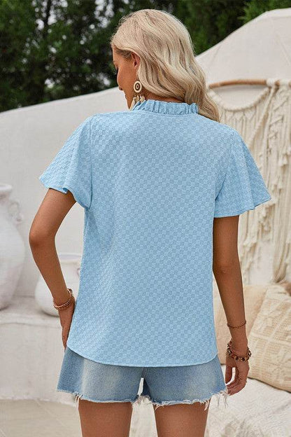 V Neck Loose Fit Solid Button Plaid Shirt - Shop Style & More | Fresh Looks, Everyday Deals & Free Shipping