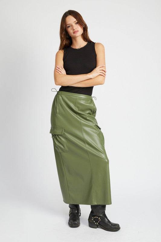 LEATHER CARGO MAXI SKIRT - Shop Style & More | Fresh Looks, Everyday Deals & Free Shipping