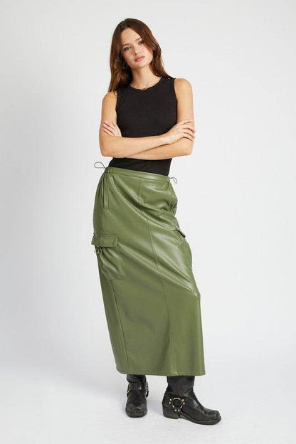 LEATHER CARGO MAXI SKIRT - Shop Style & More | Fresh Looks, Everyday Deals & Free Shipping