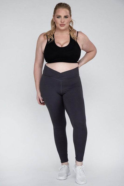 Plus Size V Waist Full Length Leggings - Shop Style & More | Fresh Looks, Everyday Deals & Free Shipping