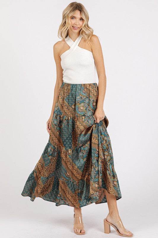 Mittoshop Paisley Patchwork Print Satin Maxi Skirt - Shop Style & More | Fresh Looks, Everyday Deals & Free Shipping