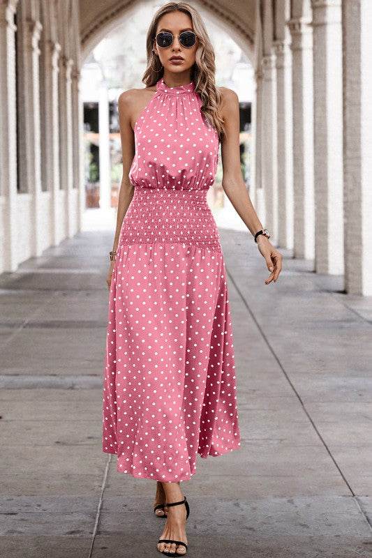 Halter Polka Dot Polka Dot Maxi Dress - Shop Style & More | Fresh Looks, Everyday Deals & Free Shipping