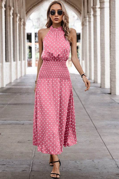 Halter Polka Dot Polka Dot Maxi Dress - Shop Style & More | Fresh Looks, Everyday Deals & Free Shipping