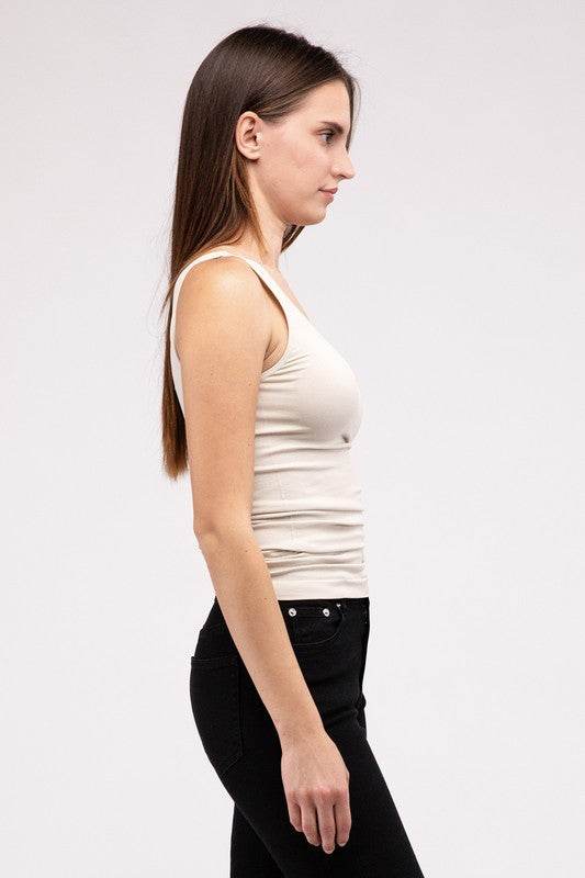 Front & Back 2-Way V-Neck Seamless Tank - Shop Style & More | Fresh Looks, Everyday Deals & Free Shipping