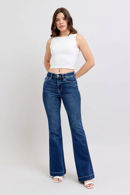 Judy Blue Full Size High Rise Flare Jeans with Pockets Plus Size - Shop Style & More | Fresh Looks, Everyday Deals & Free Shipping
