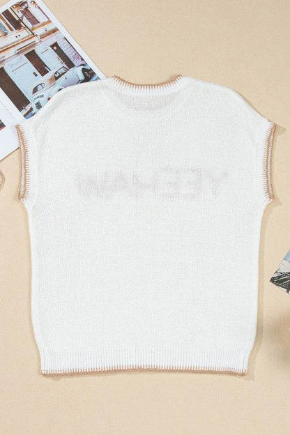 YEEHAW Stitch Edge Crew Neck Sweater Top - Shop Style & More | Fresh Looks, Everyday Deals & Free Shipping