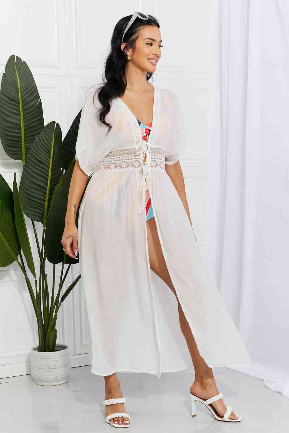 Marina West Swim Cover-Up Sun Goddess Tied Maxi Cover-Ups