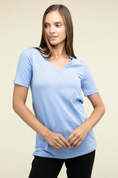 Cotton V-Neck Short Sleeve T-Shirts - Shop Style & More | Fresh Looks, Everyday Deals & Free Shipping