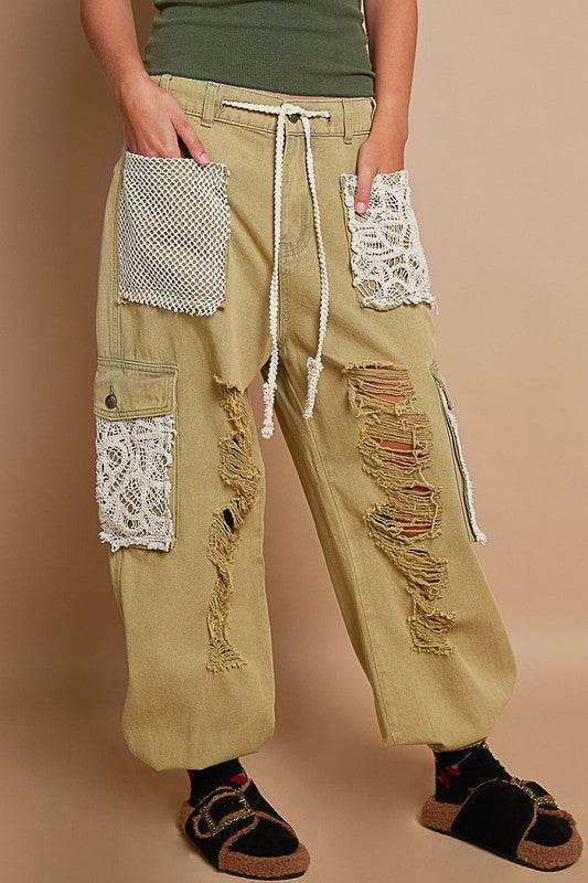 POL Crochet Patch Distressed Washed Jeans - Shop Style & More | Fresh Looks, Everyday Deals & Free Shipping