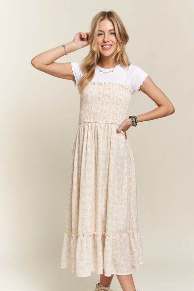 ADORA Smocked Floral Ruffled Hem Cami Dress - Shop Style & More | Fresh Looks, Everyday Deals & Free Shipping