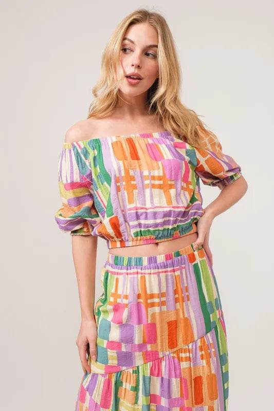 And The Why Asymmetric Geo Printed Tiered Maxi Skirt - Shop Style & More | Fresh Looks, Everyday Deals & Free Shipping