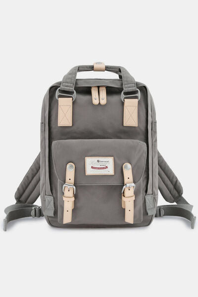 Himawari Contrast Waterproof Nylon Backpack Bag Gray One Size Bags