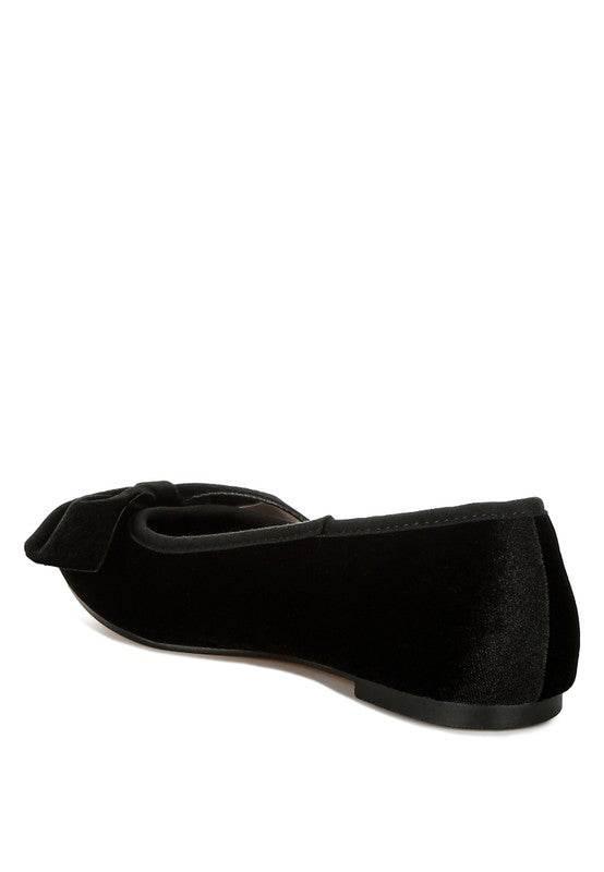 Pothos Luxurious Velvet Bow Ballerinas - Shop Style & More | Fresh Looks, Everyday Deals & Free Shipping
