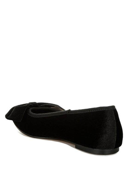 Pothos Luxurious Velvet Bow Ballerinas - Shop Style & More | Fresh Looks, Everyday Deals & Free Shipping