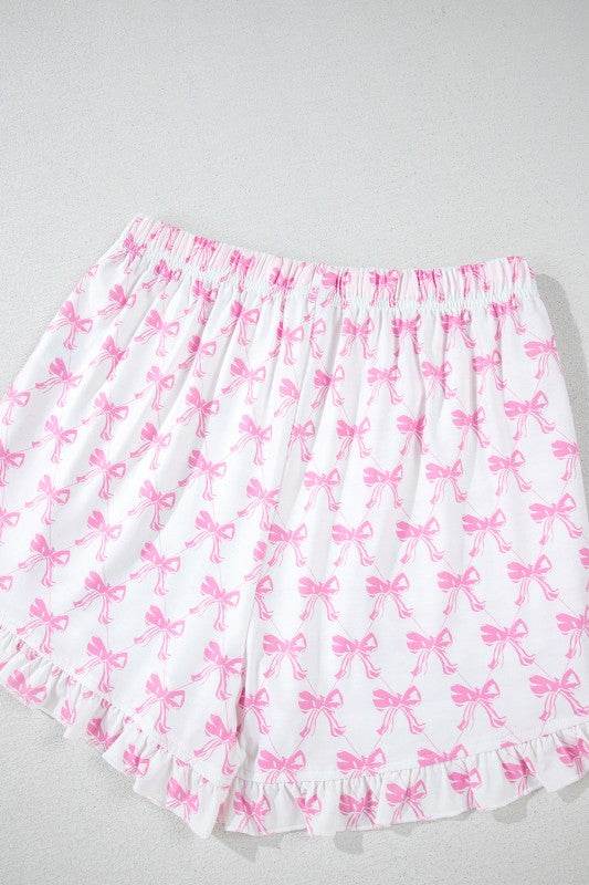 Pink Short Sleeve and Ruffled Shorts Pajama Set - Shop Style & More | Fresh Looks, Everyday Deals & Free Shipping