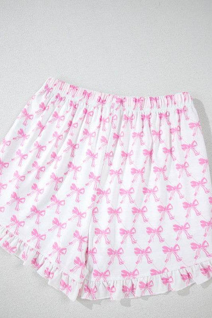 Pink Short Sleeve and Ruffled Shorts Pajama Set - Shop Style & More | Fresh Looks, Everyday Deals & Free Shipping
