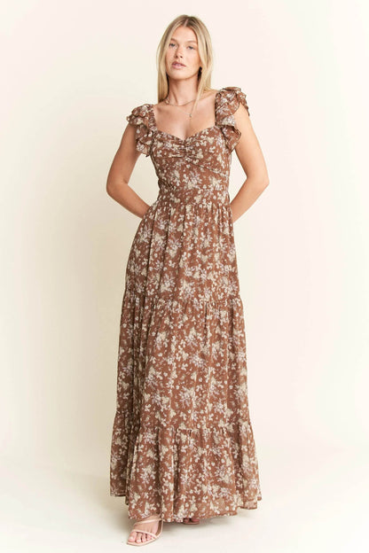 Jade By Jane Ruffle Sleeve Tiered Maxi Dress - Shop Style & More | Fresh Looks, Everyday Deals & Free Shipping