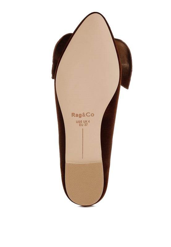 Pothos Luxurious Velvet Bow Ballerinas - Shop Style & More | Fresh Looks, Everyday Deals & Free Shipping