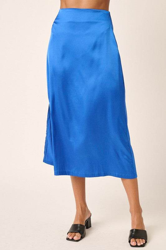Mittoshop Side Slit Satin Midi Skirt - Shop Style & More | Fresh Looks, Everyday Deals & Free Shipping