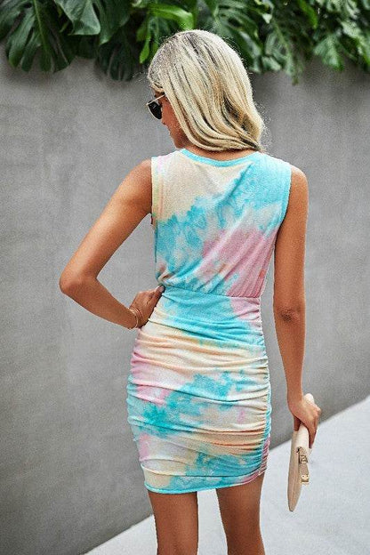 Crew Neck Tie Dye Sleeveless Dress - Shop Style & More | Fresh Looks, Everyday Deals & Free Shipping