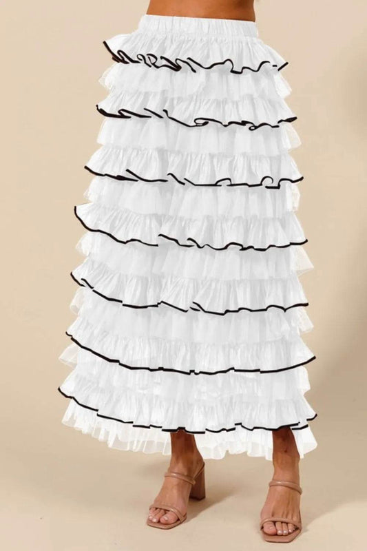 SO ME Layered Ruffled Tulle Maxi Skirt - Shop Style & More | Fresh Looks, Everyday Deals & Free Shipping
