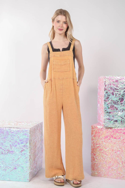 VERY J Texture Washed Wide Leg Overalls - Shop Style & More | Fresh Looks, Everyday Deals & Free Shipping