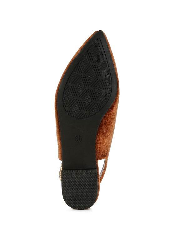 Dolan Velvet Slingback Flat Sandals - Shop Style & More | Fresh Looks, Everyday Deals & Free Shipping