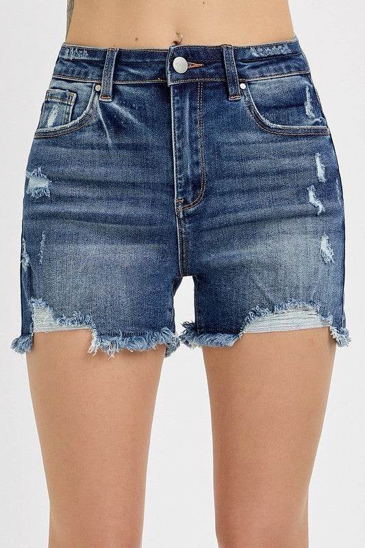 RISEN Distressed Raw Hem Denim Shorts - Shop Style & More | Fresh Looks, Everyday Deals & Free Shipping