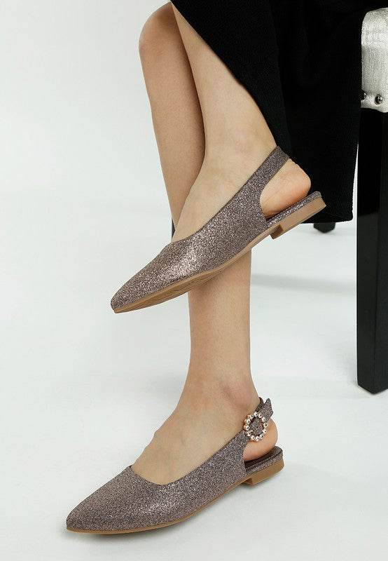 Giora Glitter Slingback Flat Sandals - Shop Style & More | Fresh Looks, Everyday Deals & Free Shipping
