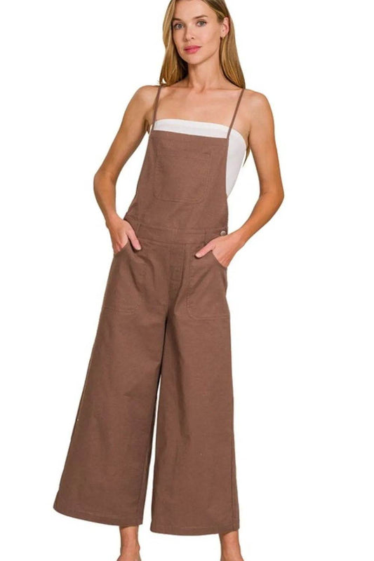 Zenana Woven Spaghetti Strap Overalls - Shop Style & More | Fresh Looks, Everyday Deals & Free Shipping