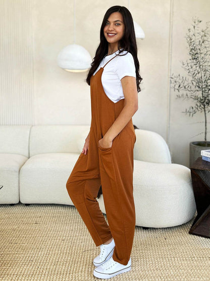 Double Take Full Size Sleeveless V-Neck Pocketed Jumpsuit - Shop Style & More | Fresh Looks, Everyday Deals & Free Shipping