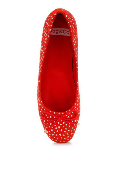 Apollon Bow Detail Foil Print Suede Ballerinas - Shop Style & More | Fresh Looks, Everyday Deals & Free Shipping