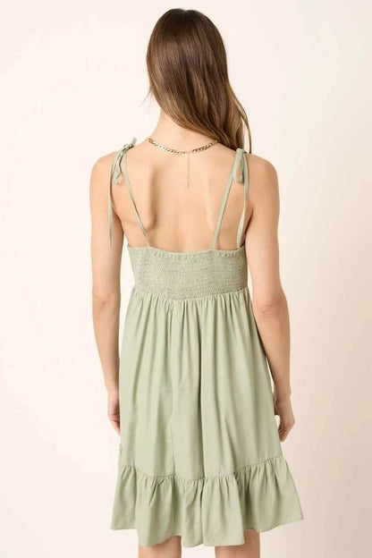 Mittoshop Ruched Detail Spaghetti Tie Mini Dress - Shop Style & More | Fresh Looks, Everyday Deals & Free Shipping