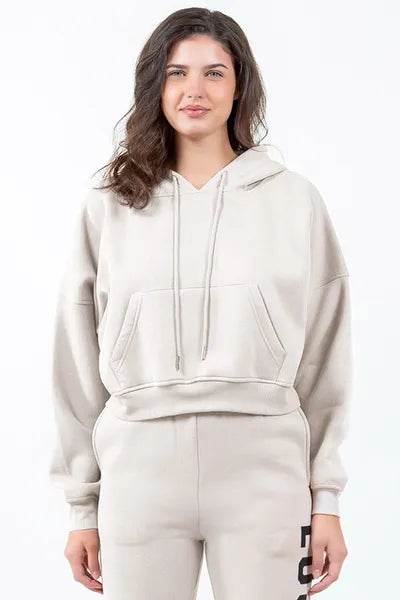 American Bazi Letter Graphic Long Sleeve Drawstring Cropped Hoodie - Shop Style & More | Fresh Looks, Everyday Deals & Free Shipping