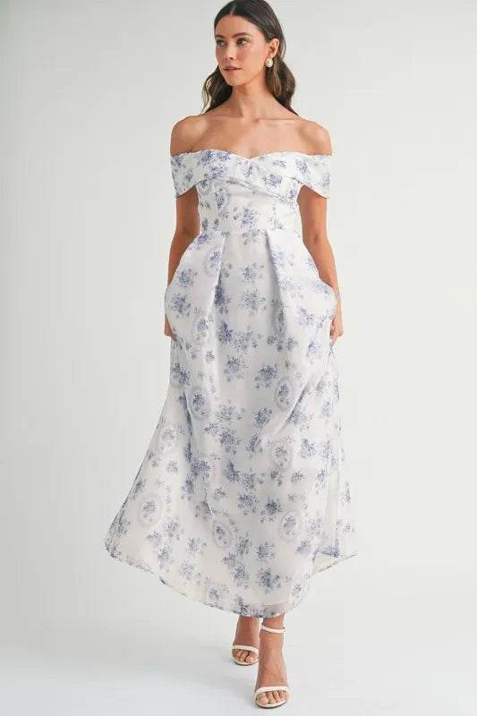 MABLE Floral Printed Off Shoulder Maxi Dress - Shop Style & More | Fresh Looks, Everyday Deals & Free Shipping