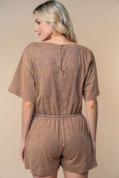 White Birch Full Size Short Sleeve Drawstring Romper - Shop Style & More | Fresh Looks, Everyday Deals & Free Shipping