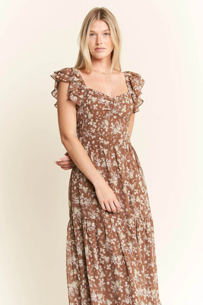 Jade By Jane Ruffle Sleeve Tiered Maxi Dress - Shop Style & More | Fresh Looks, Everyday Deals & Free Shipping