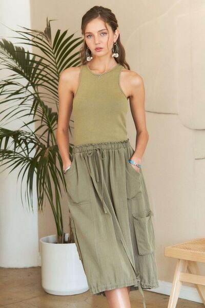 ADORA Drawstring Sleeveless Washed Dress - Shop Style & More | Fresh Looks, Everyday Deals & Free Shipping
