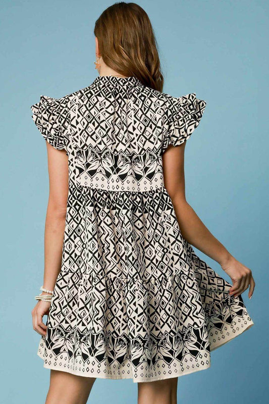 Umgee Full Size Mixed Print Mini Dress Plus Size - Shop Style & More | Fresh Looks, Everyday Deals & Free Shipping
