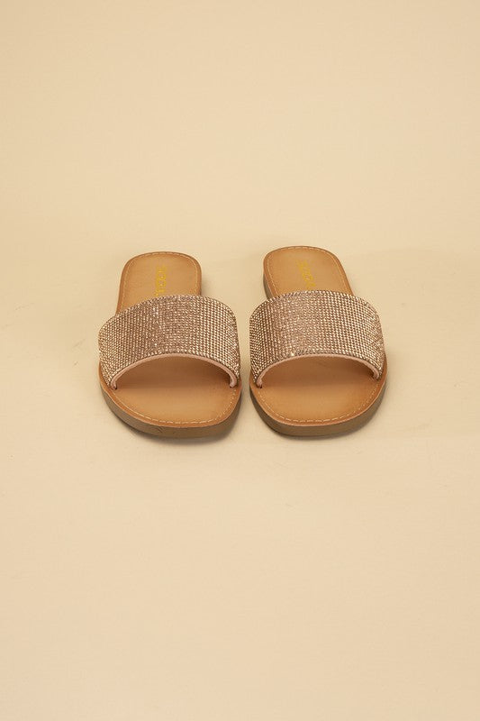 JUSTICE-S Rhinestone Slides Sandals