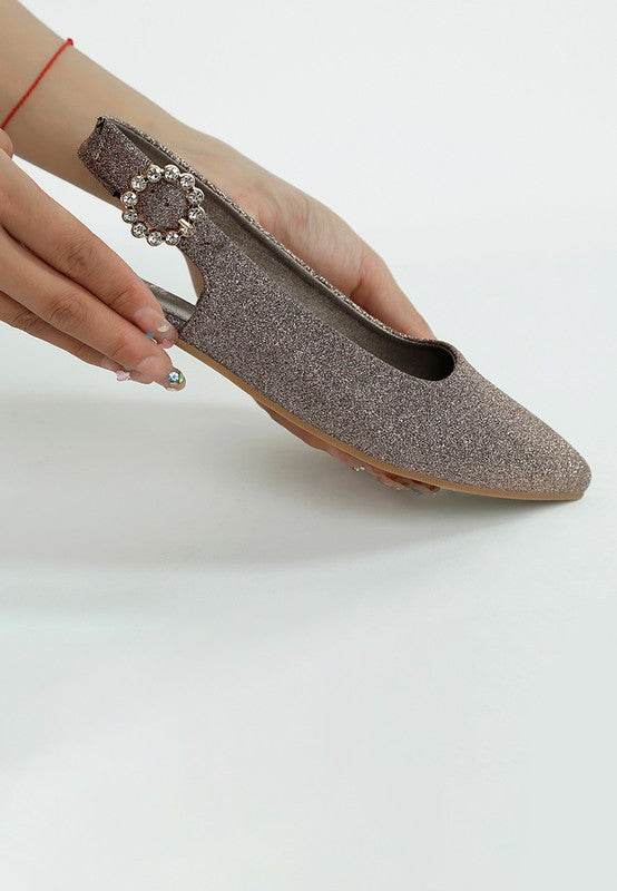 Giora Glitter Slingback Flat Sandals - Shop Style & More | Fresh Looks, Everyday Deals & Free Shipping